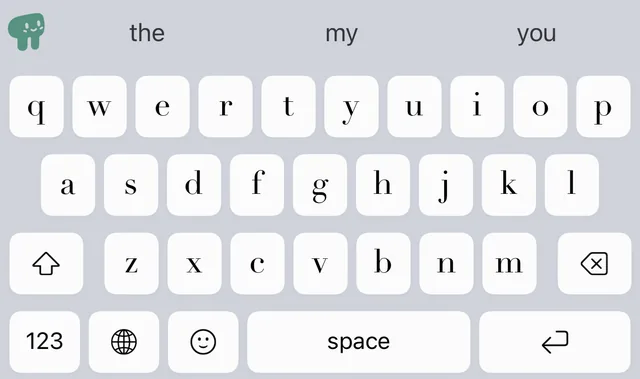 Keys with letters in the Didot font.