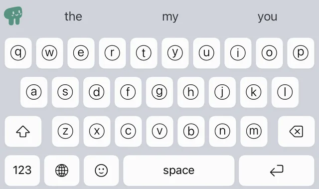 Keys with letters in circles.