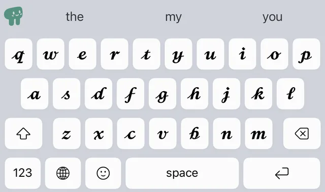 Keys with letters in a script style.