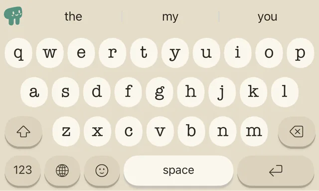 The Typewriter look: round cream keys in a typewriter face.